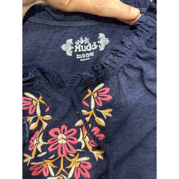 Mudd Embroidered Girls Floral Off-Shoulder Bohemian Top XS/S - Picture 5 of 9